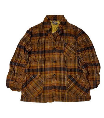 Vintage 60s Pendelton Tartan Plaid Brown Blazer Chore Jacket Wool XL - Picture 2 of 11