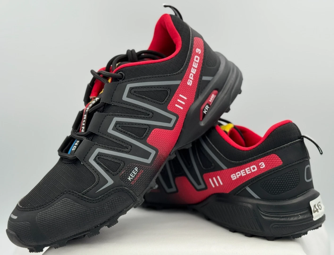 Keep Running Yueye Paoxie Speed 3 Black Trail Hiking Shoes - Size 46 - NEW