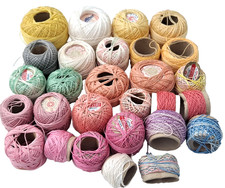 Vtg Crochet TATTING THREAD LOT 29 pieces STAR & JP COATS Solid & Variegated