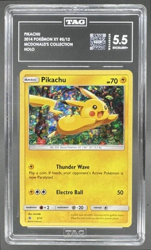 Pikachu 2014 Pokemon XY McDonald's Collection #5/12 Holo TAG 5.5