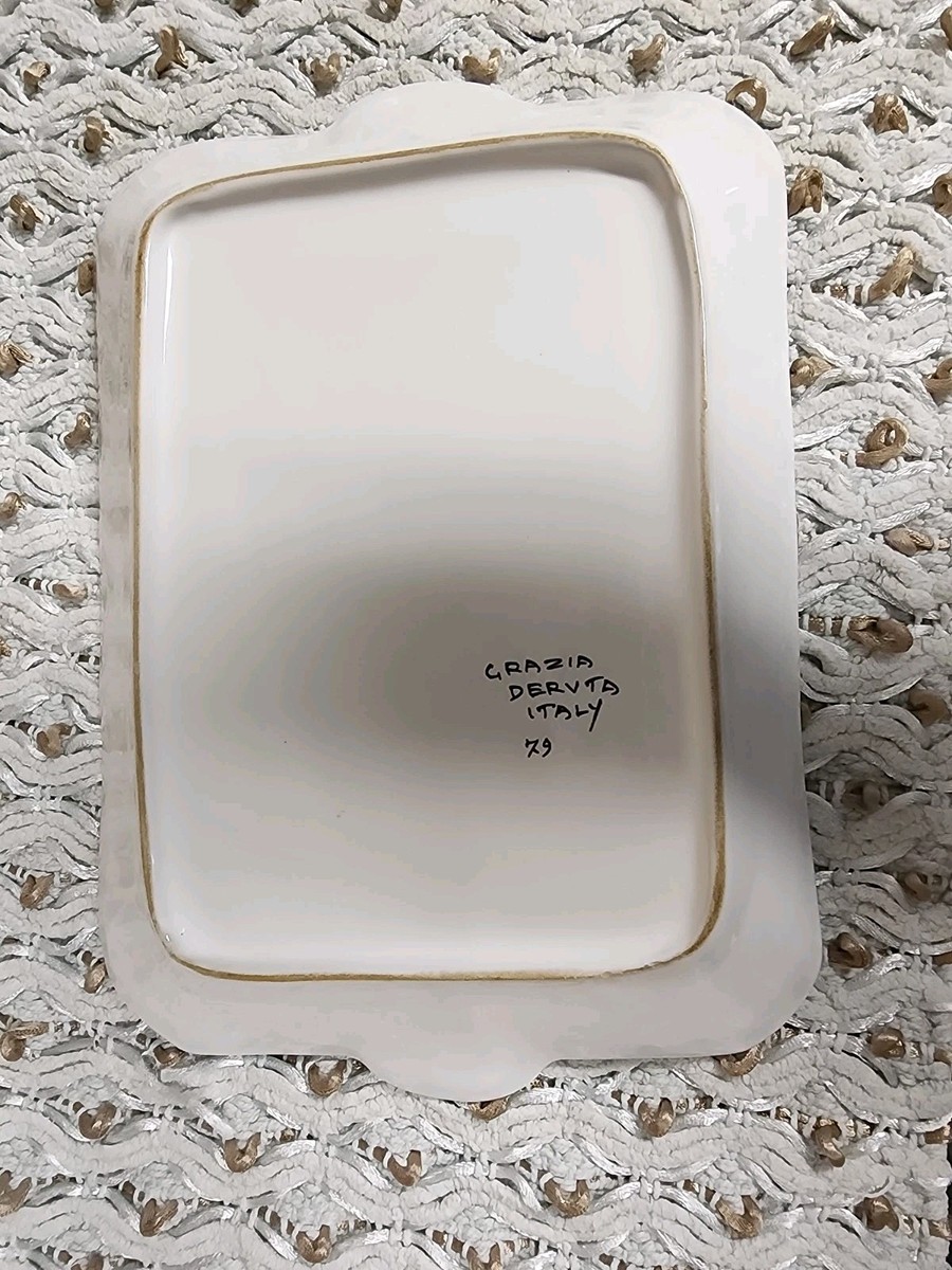 Vintage Grazia Deruta 79 Divided Serving Plate Italy w/Black
