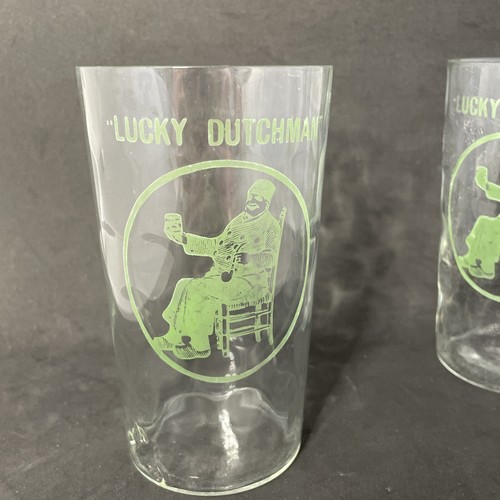 Lucky Dutchman Advertising Glass Promo Green Dot Pattern Atlantic Packing Co Vtg - Picture 9 of 11