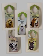 DOG LOVERS DOOR HANGER VARIOUS BREEDS PLAQUE SIGN by E S PETS NEW