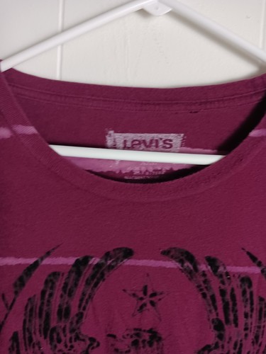 Levi's Tie Dye T Shirt Mens XXL Purple Eagle Graphic Bleach Dye Stripes - Picture 3 of 6