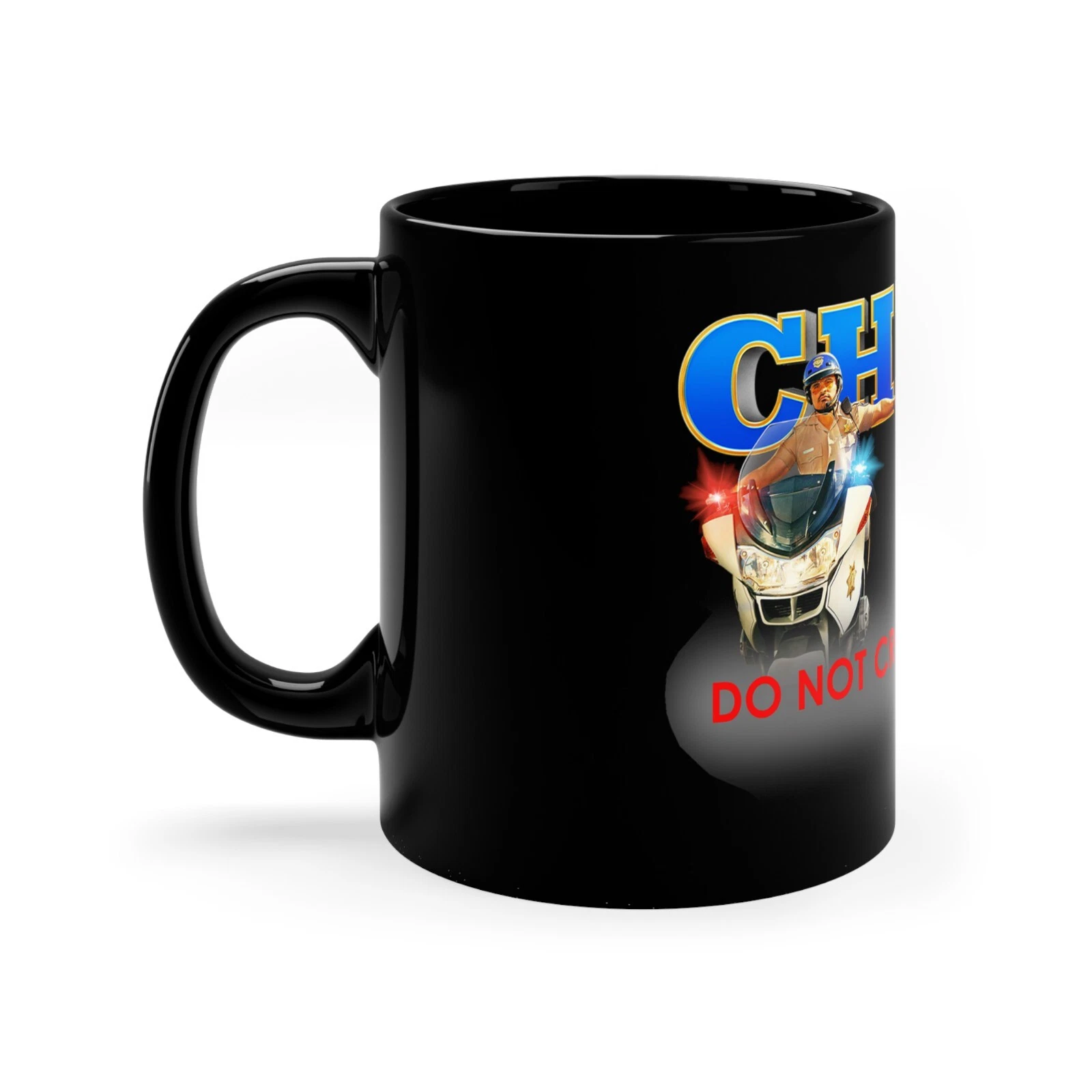 CHIPS Police Retro Movie 11oz Coffee Tea Black Mug