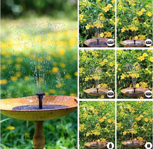 AISITIN Solar Bird Bath Fountain with 6 Nozzles Solar Fountain Pump for Bird ... - Picture 4 of 10