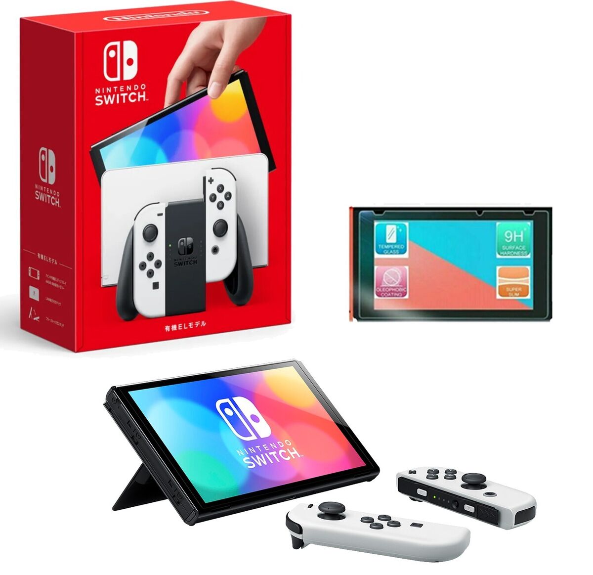 NEW Nintendo Switch OLED 64GB White with 🛡️ Screen Protector