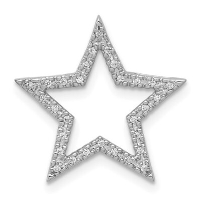 Echte 14kt Weißgold Diamant Stern Kette Plättchen