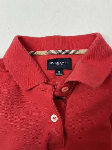 Burberry Golf Junior Girls Short Sleeve Red Polo Cotton Shirt Size M - Picture 9 of 9
