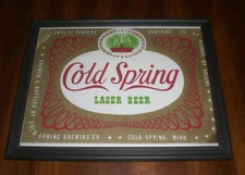COLD SPRING LAGER BEER FRAMED COLOR AD PRINT  - COLD SPRING, MINN