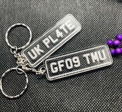 Personalised Number Plate Keyring, Your Vehicle number or Any Text Great Gift