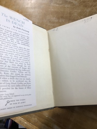 1953 The Wench is Dead RUTH FENISONG HC w/DJ Book Crime Doubleday FIRST EDITION - Picture 5 of 8