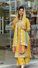 Designer Heavy Fancy Faux Georgette Palazzo Suit With Dupatta For Wedding