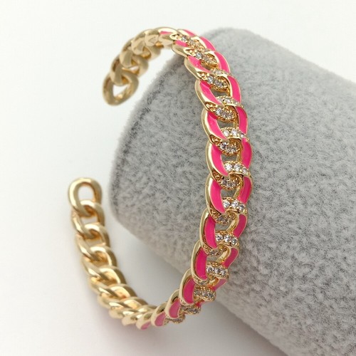 Bracelet femme à manchette ouverte émail cubique multicolore zircone micro pavé - Photo 14/18