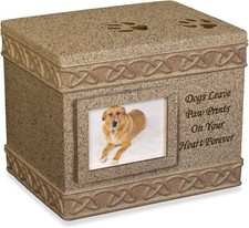 Comfy Hour Angel Star 5-Inch Pet Urn for Dog, Dark Brown, Porcelain