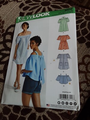 Neu - New Look Schnittmuster Bluse Top Kleid New Look 6512 8 - 24 Sommer