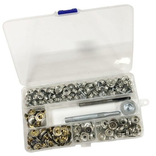 50 Pairs Screw Snap Button Fastener Kit DIY Craft Accessories Metal Buttons
