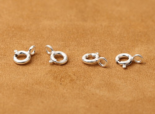 925 Sterling Silver Spring Clasp With Open Jump Ring Bracelet Necklace Finding - Picture 4 of 4