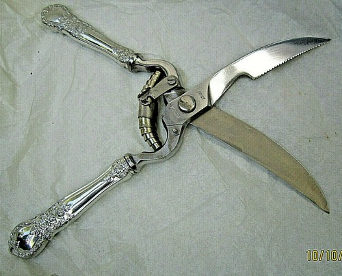 VINTAGE COLLECTIBLE WEB PEWTER STAINLESS STEEL BLADE POULTRY SHEAR ITALY MIB - Picture 7 of 8