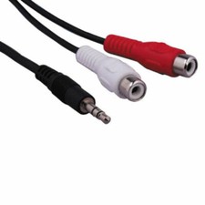 Kentek 6" 3.5mm AUX AUXILIARY Male to 2 RCA Female Cable for PC iPod Car MP3 MP4