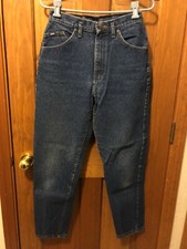 WOMEN'S LEE 11 M MED MEDIUM DARK BLUE JEANS VINTAGE 100 COTTON 28 X 39.25