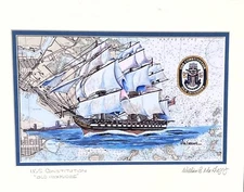 USS Constitution Art Print Old Ironsides US Navy Frigate Tall Ship wall decor