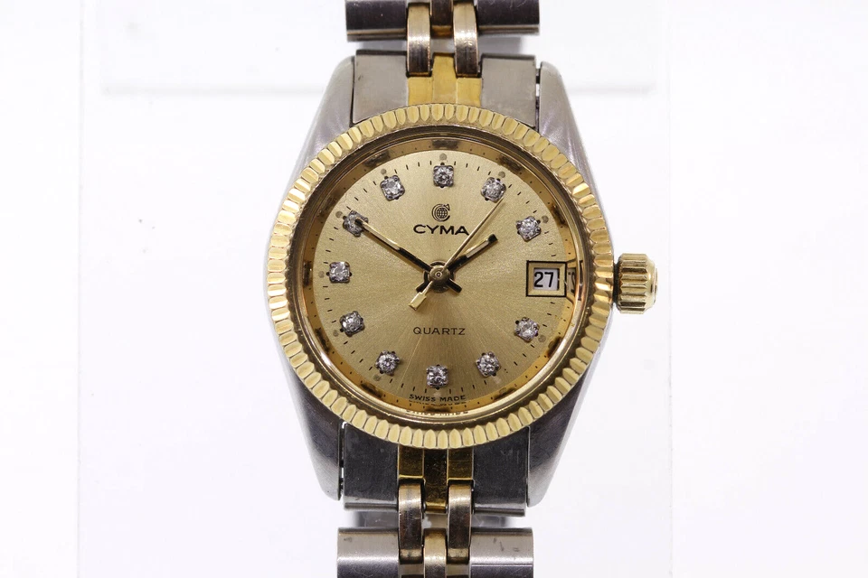 Женские CYMA SS & 10K R.G.P. Часы с бриллиантовым маркером циферблат цвета шампанского - Изображение 2 из 4