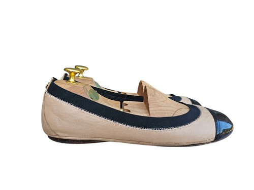Tory Burch Minnie Pink Mauve Black Patent Reva Flats Size: 8.5M - Picture 4 of 9