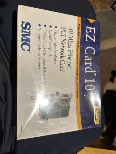 SMC EZ Card 10 PCI Network Card 10Mbps PCI Ethernet Adapter Vintage Sealed