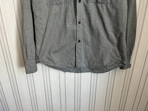 Mens Eleventy Gray Solid Cotton Chest Pockets Casual Shirt Size 39 15.5 - Picture 3 of 11