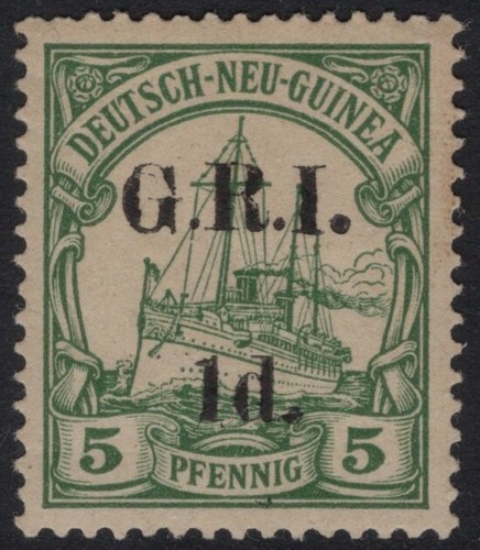 New Guinea - G.R.I. Surcharge 1914 1d/5 ‘Mint’ hinged Only 4,558 printed