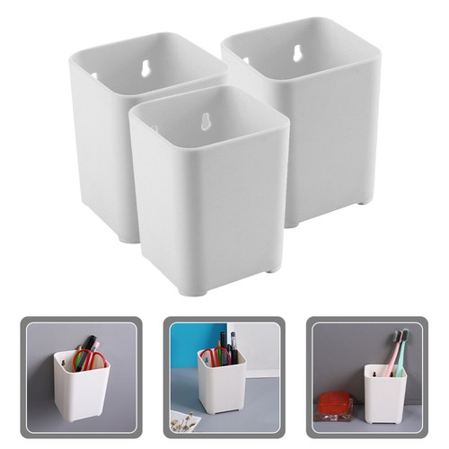 3 Pcs Wall Storage Box Office Pen Pencil Holder Desk Organizer for Pens