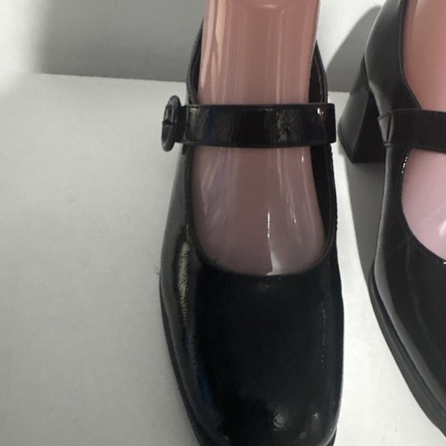 Black Patent Block Heel Mary Jane Shoes New In Box UK Size 5.5 EU 39. - Picture 3 of 19