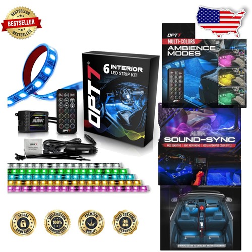 Aura 6pc LED Car Lighting Kit - Color Change, Remote Control ...