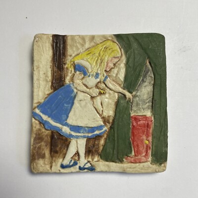 Alice In Wonderland HandMade Porcelain Art Tile Backsplash Decor Sculptured 4 