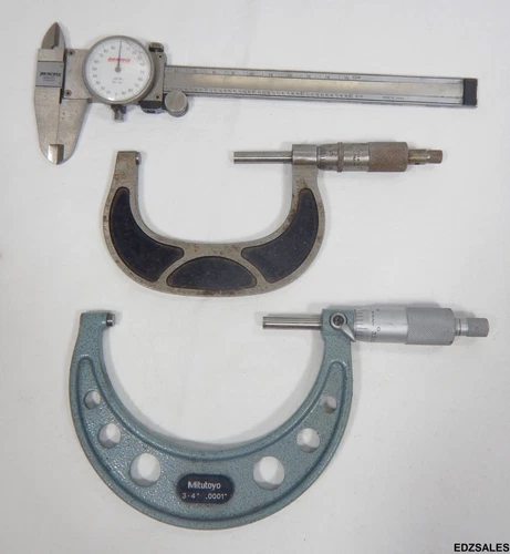 Machinists Measuring Tools - Peacock Caliper, Tubular Micrometer, Mitutoyo