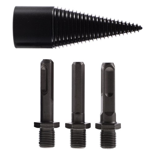 1 Set Firewood Drill Bit Log Wood Splitter Cones Wood Drill Bit Carbon Steel - Picture 3 of 12