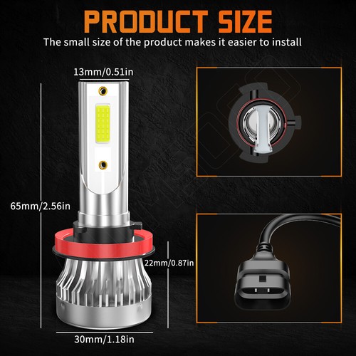 9005 H11 9145 LED Headlight Kit High Low Beam Fog Light Bulbs Super Bright White - Picture 10 of 16
