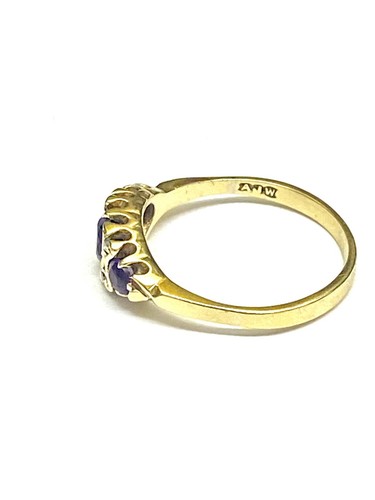 18ct Gold Amethyst & Diamond Dress Ring - Picture 4 of 5