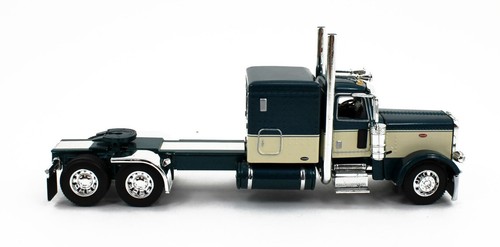 2023 DCP 1:64 *TEAL & CREAM* Peterbilt 389 63" Flattop w/WILSON GRAIN TRAILER - Picture 5 of 7