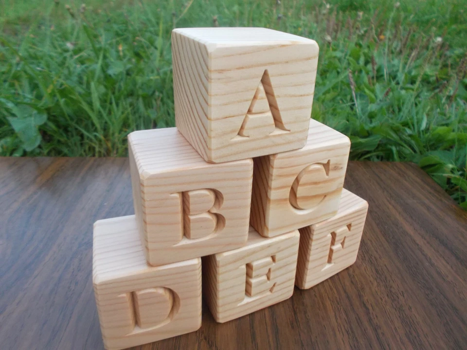 26 Wooden English alphabet blocks, Blocks with letters, Baby shower gift - Image 2 of 4