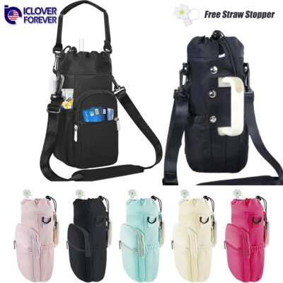 Water Bottle Holder with Strap for Stanley 40oz Tumbler Cup Carrier Bag Pouch US