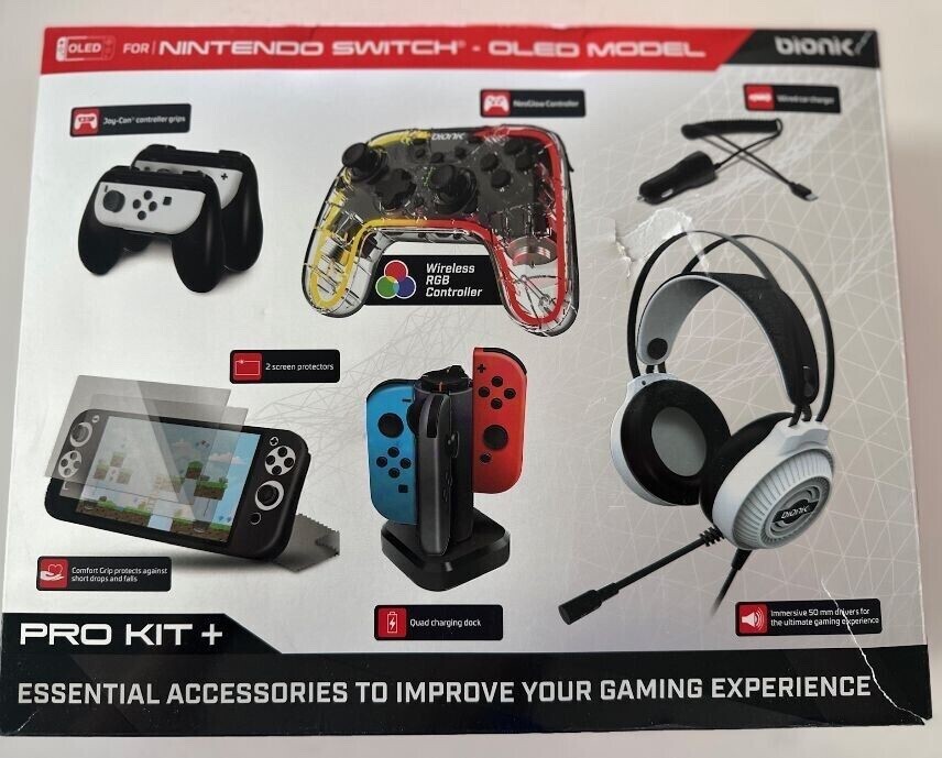 Bionik Pro Kit Plus+ Essential Accessories For Nintendo Switch OLED