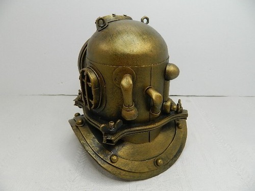 Reloj de cuarzo con casco de buzos de aguas profundas de latón 7" H FUNCIONA - Imagen 4 de 16