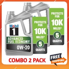🔥COMBO 2 PACK Mobil 1 Advanced Fuel Economy Full Synthetic Motor Oil 0W-20, 5qt