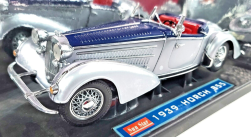 Vintage 1939 Horch 855 Roadster 1/18 scale Silver Diecast by Sun Star - Picture 3 of 16