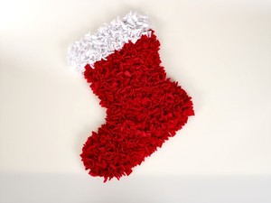 Proggy Mat Red Christmas Stocking Rag Rugging Craft Kit Ebay