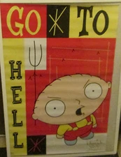 FAMILY GUY POSTER OOP  2004 RARE NEW SEALED STEWIE GO TO HELL