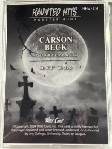 ๐ฅ Carson Beck 2024 Haunted Hits Witch PRC 5/5 โ Miami Hurricanes ๐ฅ - Picture 2 of 2