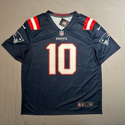 New England Patriots Mac Jones 10 Nike On-Field Home Jersey Mens